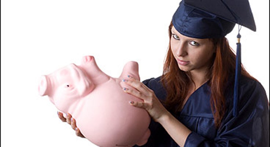 College Loan Empty Piggy Bank
