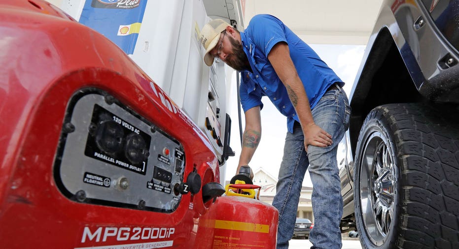 Gas pump, gas prices, gas can, generator, Hurricane Harvey AP FBN
