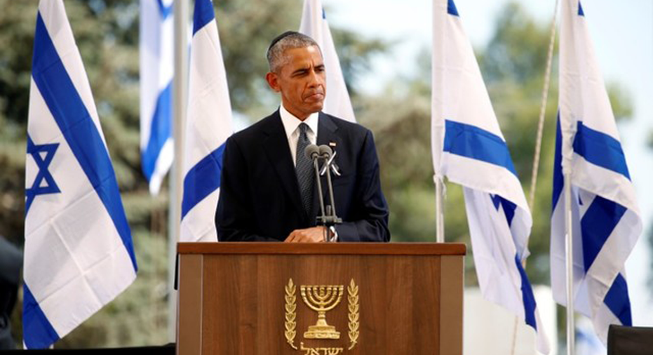 Obama at Peres Funeral  Reuters