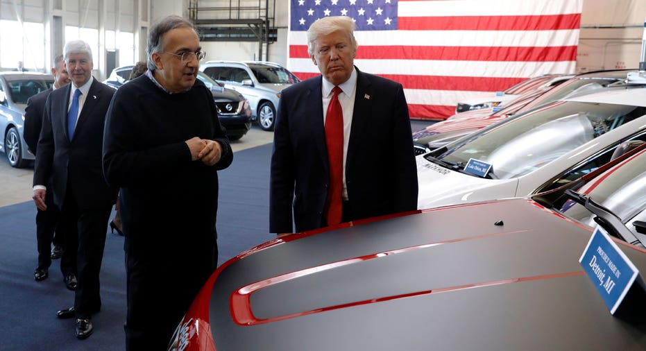 Sergio Marchionne with President Trump, Fiat Chrysler FBN