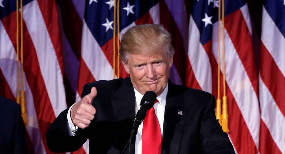 Trump election night thumbs up FBN