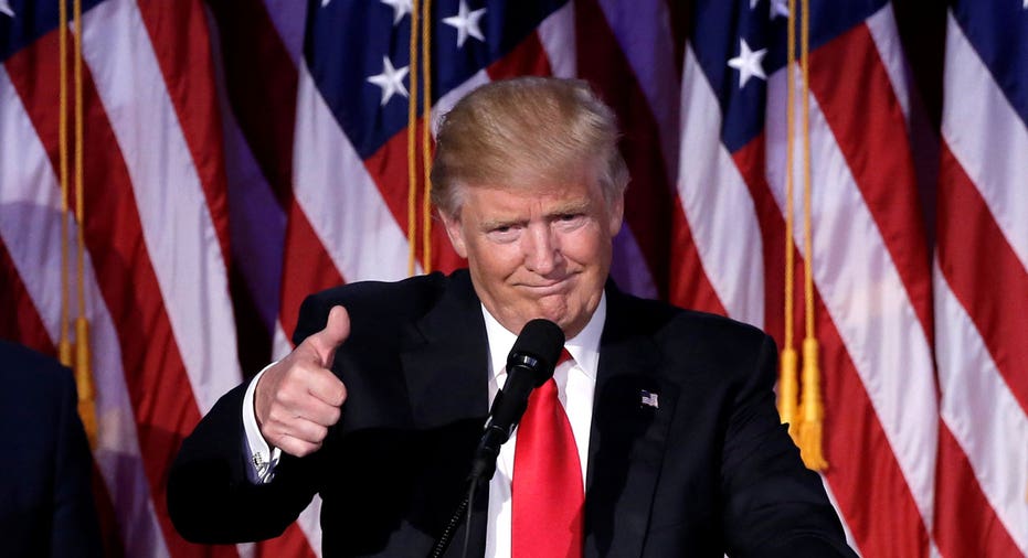 Trump election night thumbs up FBN