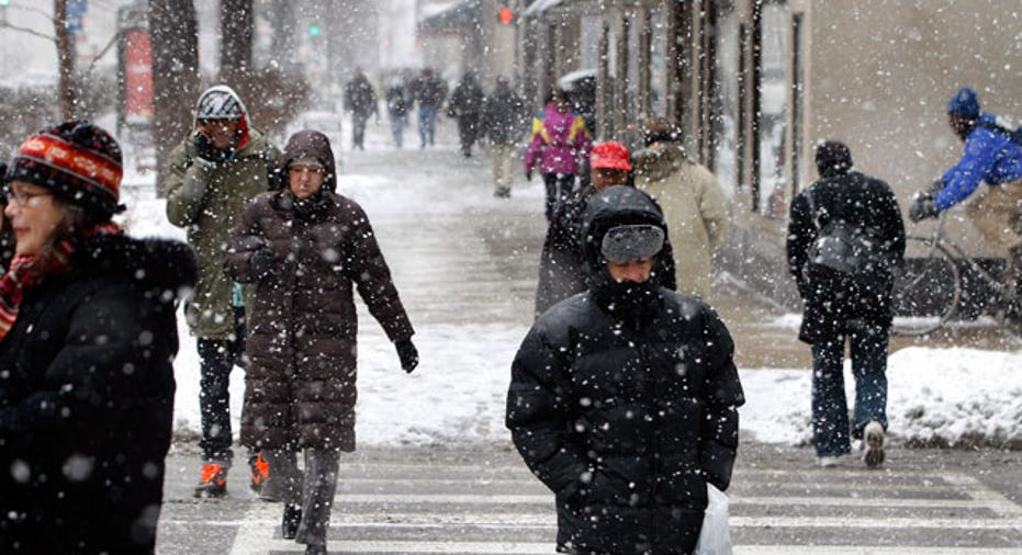 Winter Coats Pedestrians Walking, Reuters
