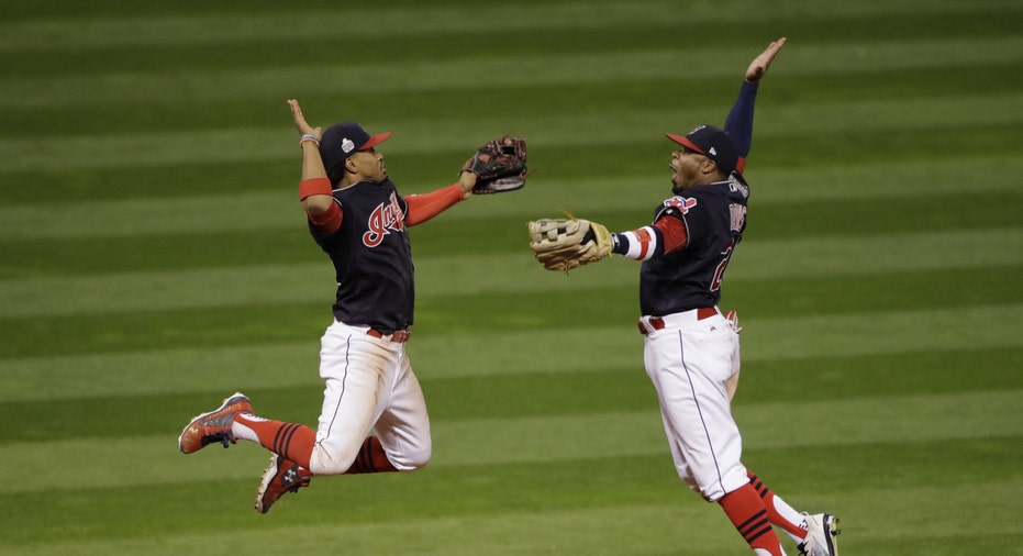 2016 World Series Game 1 Indians celebrate FBN