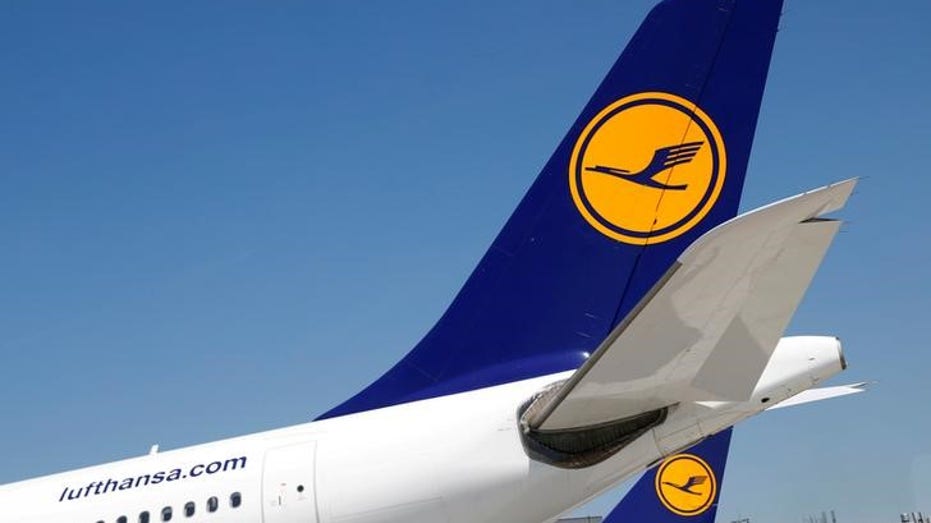 German airline Lufthansa plane wings