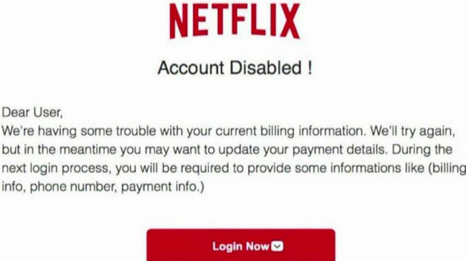 Netflix Scam Email Screenshot FBN