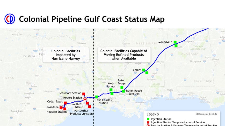Colonial Pipeline shut down Hurricane Harvey FBN