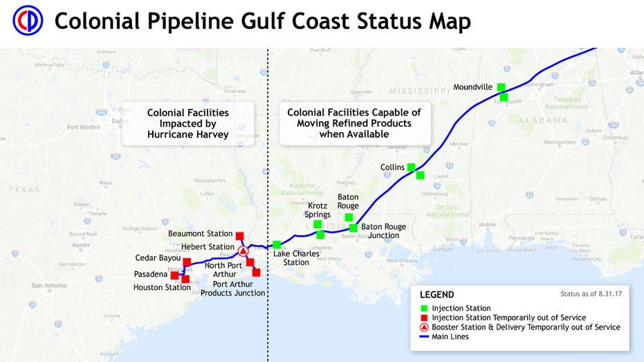 Colonial Pipeline shut down Hurricane Harvey FBN