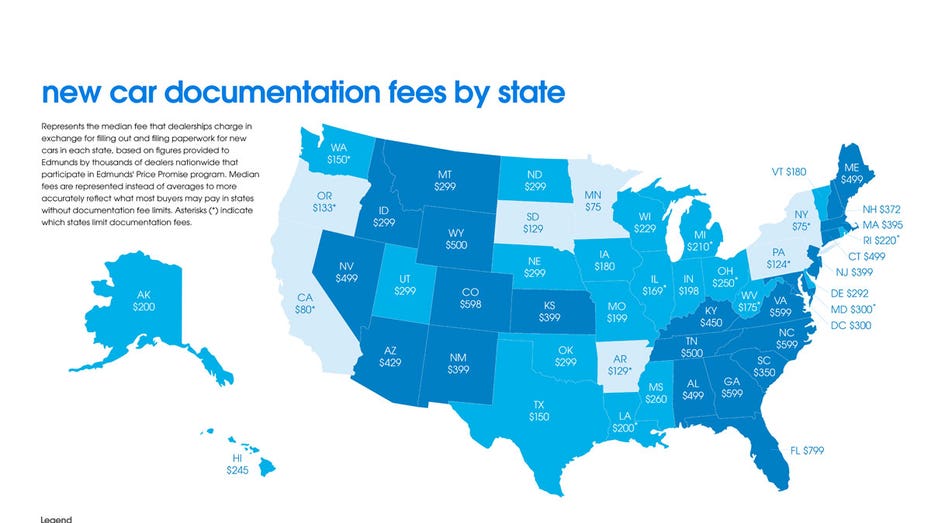 Edmunds map of documentation fees FBN
