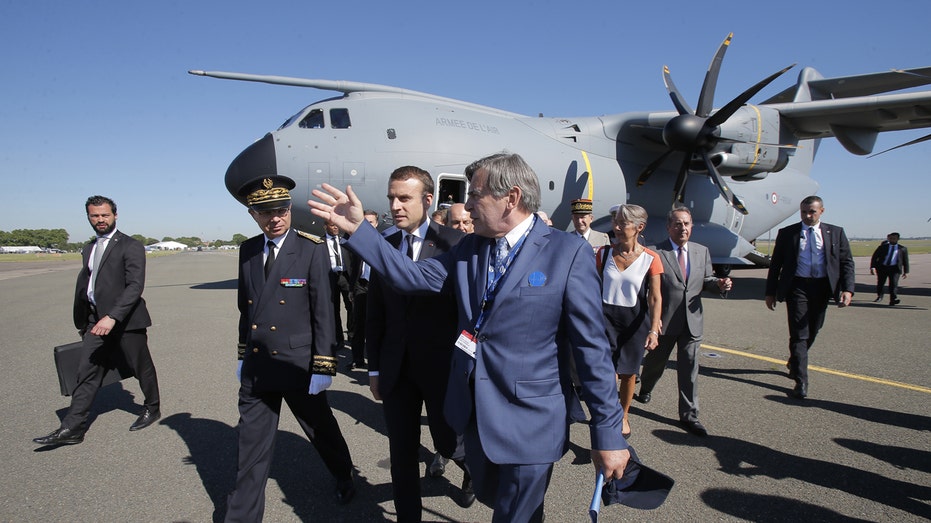 2017 Paris Air Show, French President Emmanuel Macron FBN AP
