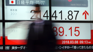 Global shares advance after China reports surge in exports