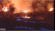 Hawaii volcano generates blue flames from burning methane