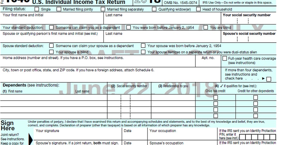 The Trump administration releases proposed draft of its new shorter 1040 form Draft 1040
