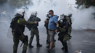 The Latest: Fierce protests underway at trade fair in Greece