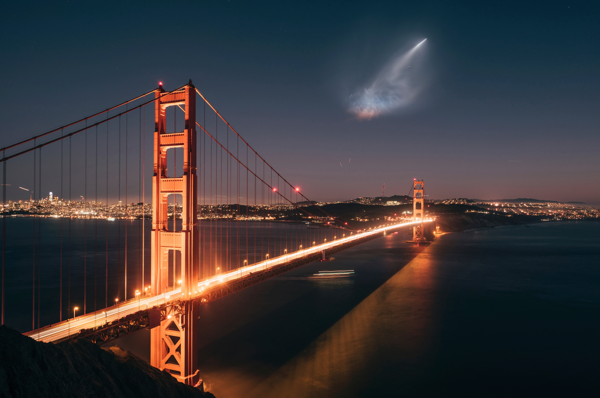 SpaceX satellite launch lights up night sky, social media ...