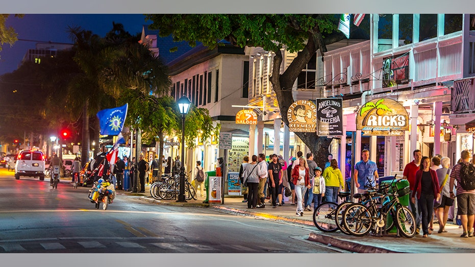 Key West streets at night