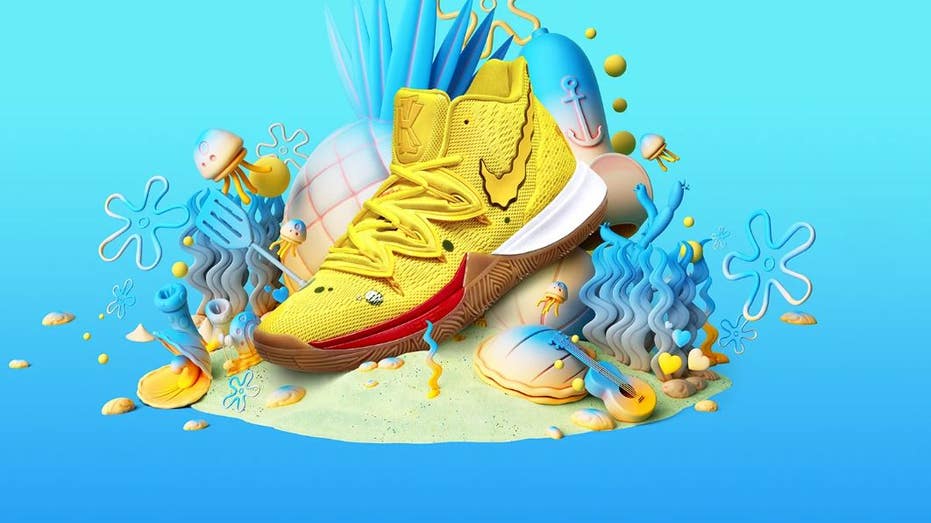 correr Ajustable Enciclopedia Nike collaborates with Nickelodeon, Kyrie Irving on SpongeBob SquarePants  sneakers | Fox Business