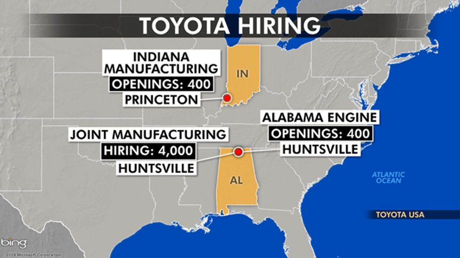 Toyota hiring hundreds in these 2 states | Fox Business