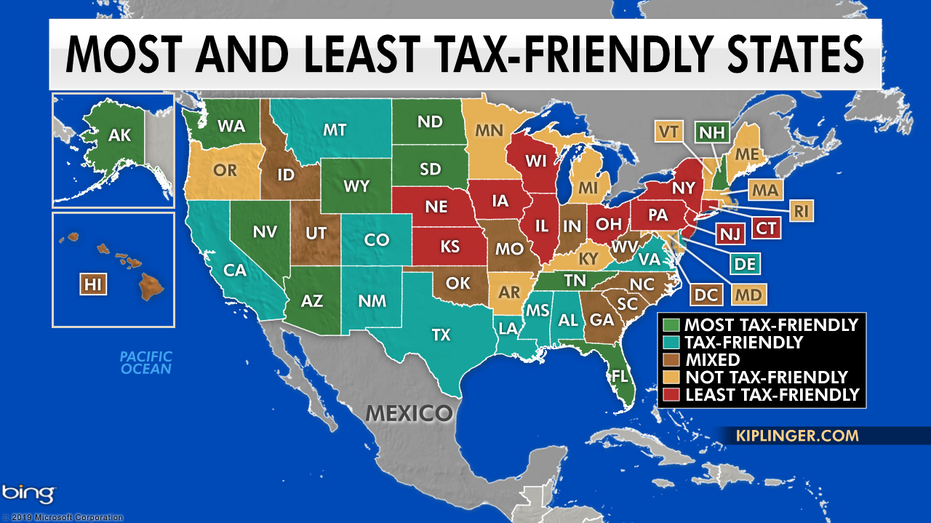 The Most And Least Tax Friendly States In The Us Fox Business