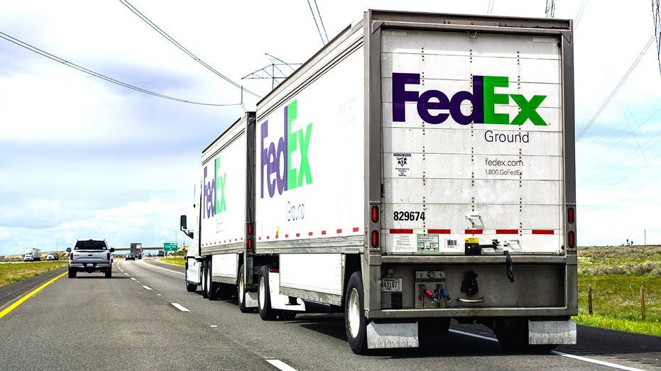 FedEx truck on the highway