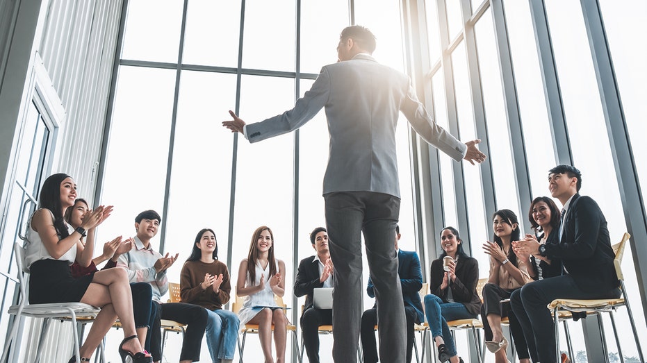 workers in meeting