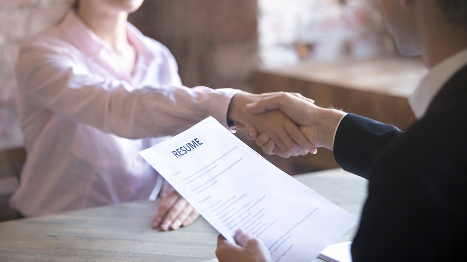 Job interview handshake