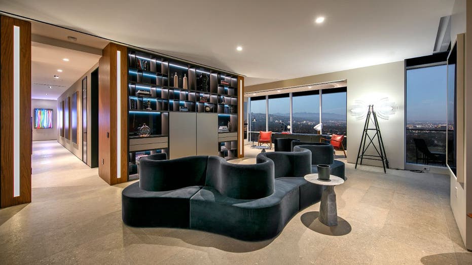 The great room in The Weeknd's penthouse. 