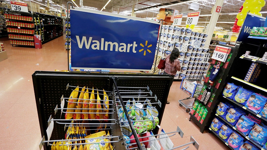 Walmart sign inside a Walmart store