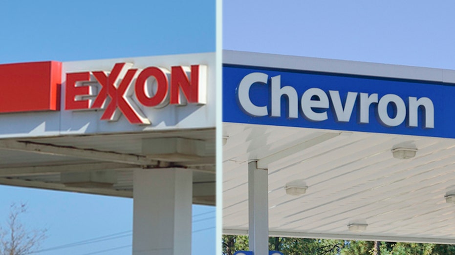 Exxon Mobil and Chevron logos