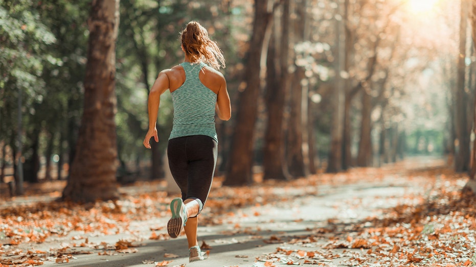 woman jogging outside