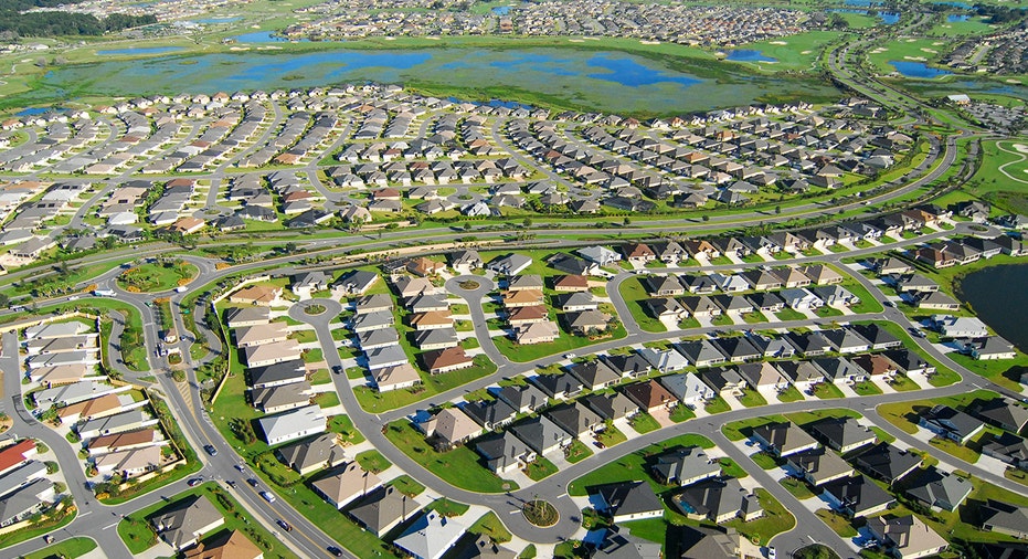 aerial view of a neighborhood