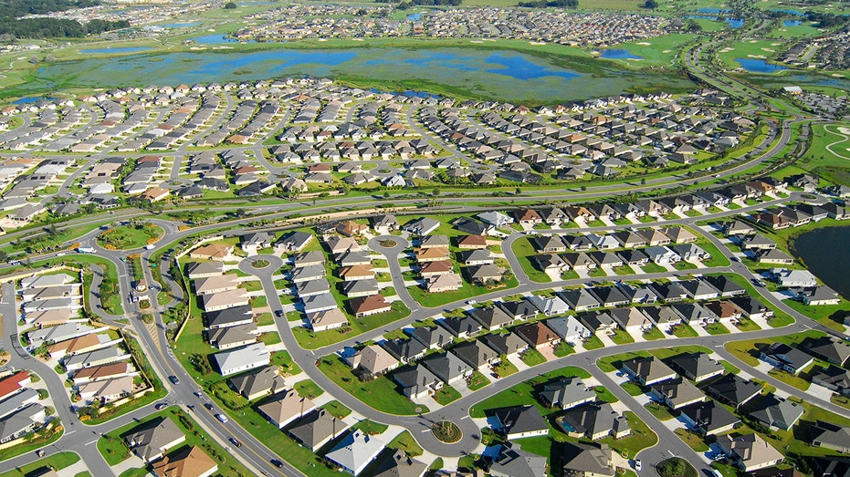 aerial view of a neighborhood