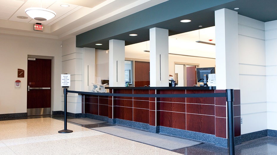 A photo of the inside of a bank