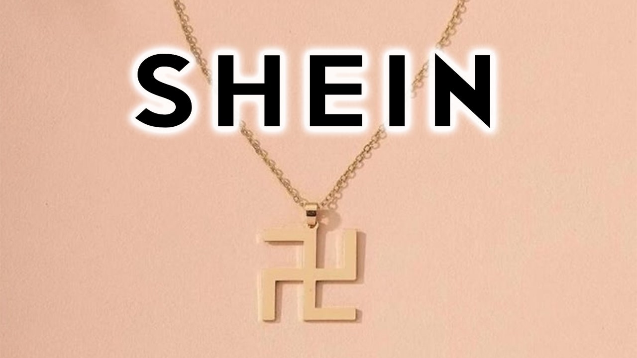 Metal pendant online necklace shein