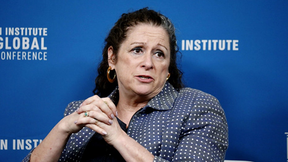 Abigail Disney, president and chief executive officer of Fork Films, speaks during the Milken Institute Global Conference in Beverly Hills, California, on Tuesday, April 30, 2019. 