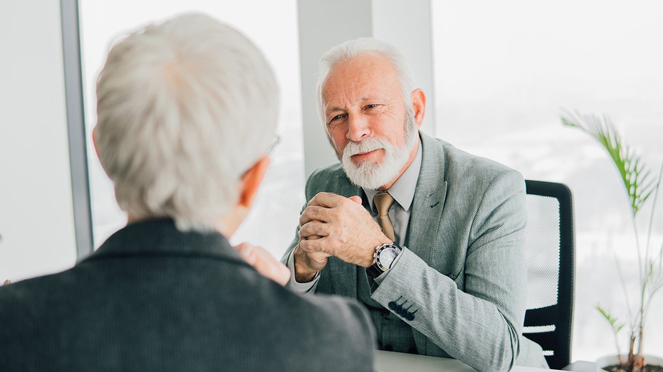 Older man at interview