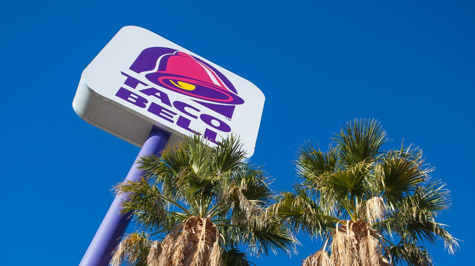 Taco Bell sign and palm trees
