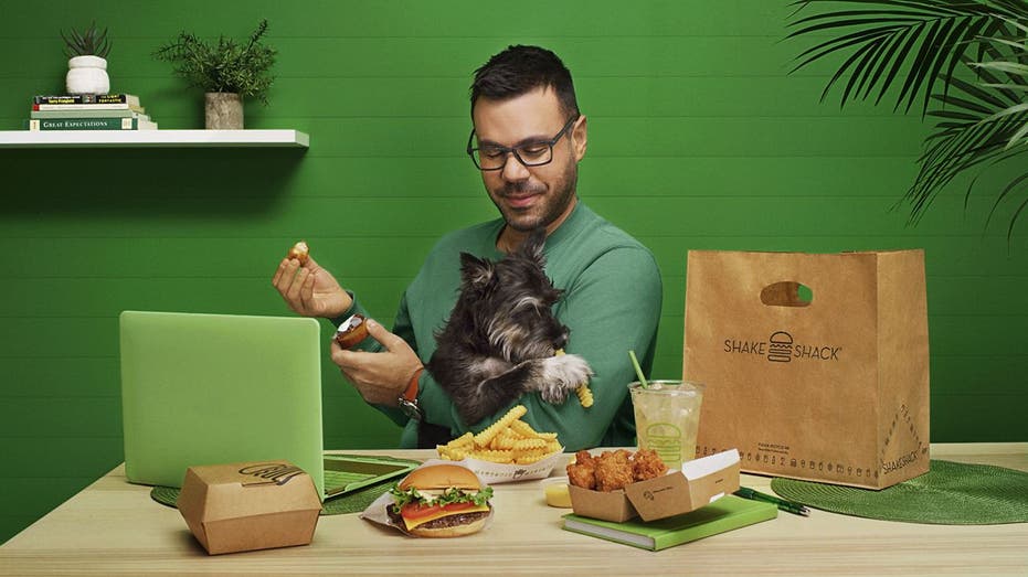 eating Shake Shack at lunch