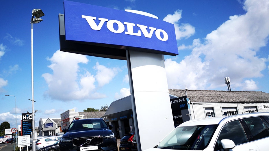 Cardiff, UK: August 19, 2019: Volvo Car Dealership. Volvo cars, stylized as VOLVO - is a luxury vehicles brand and is a subsidiary of the Chinese automotive company Geely.