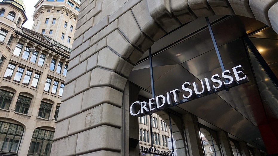 Credit Suisse bank sign 