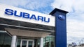 Halifax, Nova Scotia, Canada - May 6, 2012: Subaru Dealership on Kempt Road in Halifax. Brand new vehicle sits outside dealership with other vehicles visible inside showroom. Cloudy blue sky and various businesses fill the remainder of the frame. - Fox News