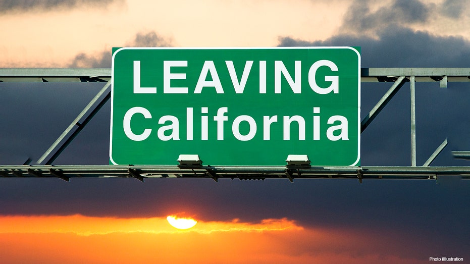 Leaving California sign