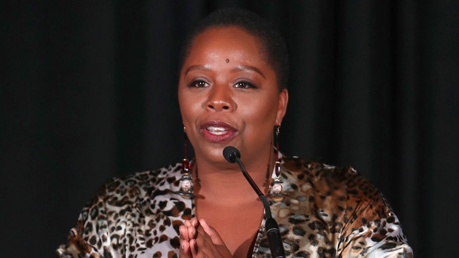 LOS ANGELES, CALIFORNIA - OCTOBER 03: Patrisse Cullors, Co-Founder of Black Lives Matter speaks at the NILC Courageous Luminaires Awards Honoring 21 Savage on October 03, 2019 in Los Angeles, California. (Photo by Jerritt Clark/Getty Images for NILC)