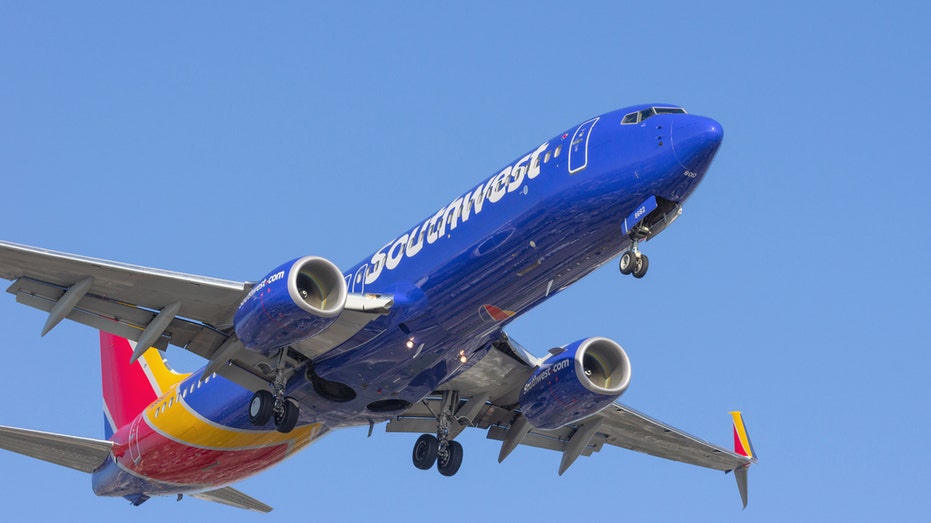 A Southwest flight right before landing