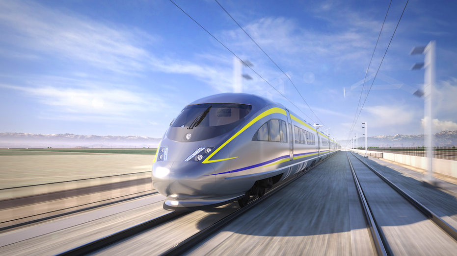 A concept image of a high-speed rail train