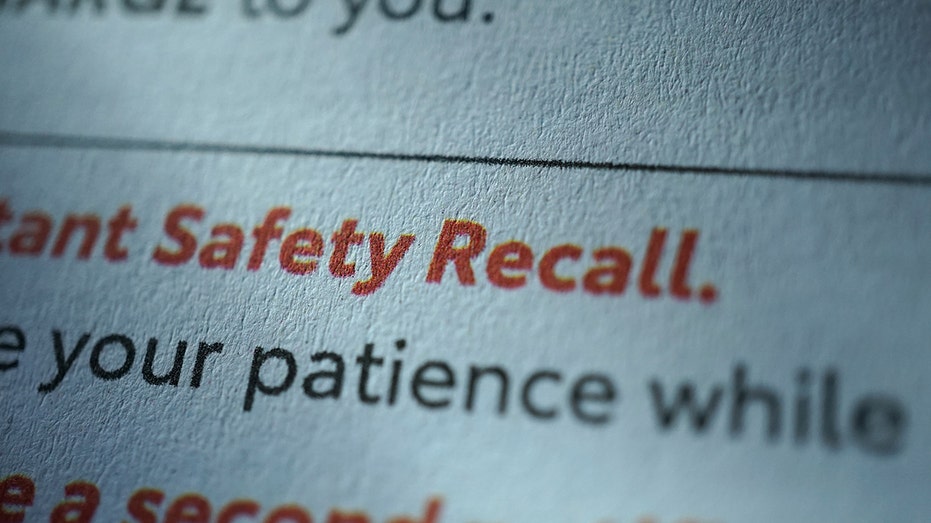 The words Safety Recall printed on paper