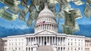 capitol building, raining money concept: istock