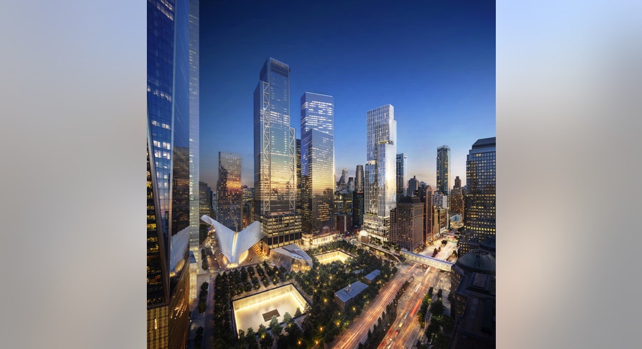 A rendering of the 5 World Trade Center residential building 