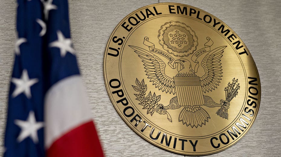 EEOC logo in a hearing room