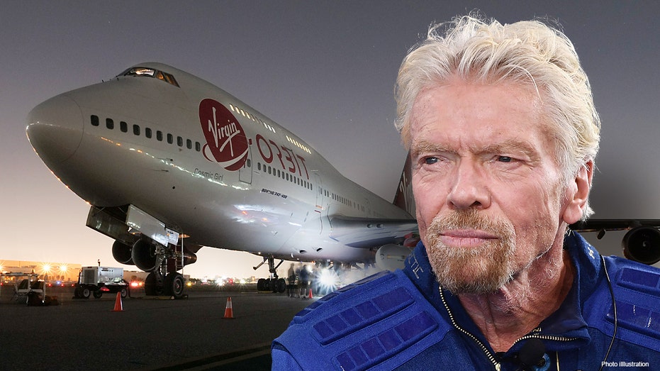Sir Richard Branson in a Virgin Orbit photo illustration